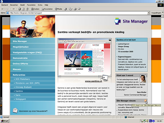 Site Manager Referentie pagina