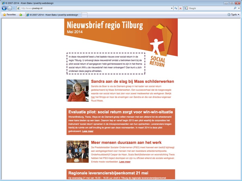 Het CMS produceert mailings die geoptimaliseerd zijn voor gebruik in Mailchimp.