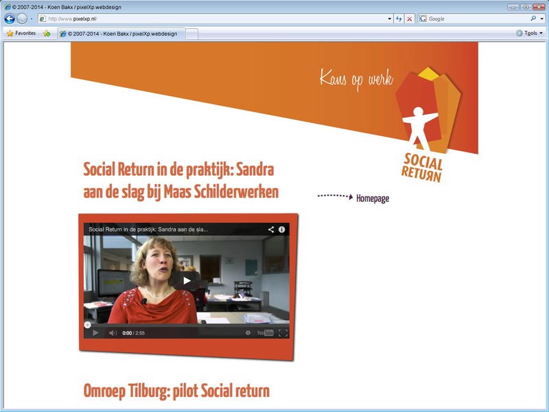 De website bestaat uit slechts een paar pagina's.