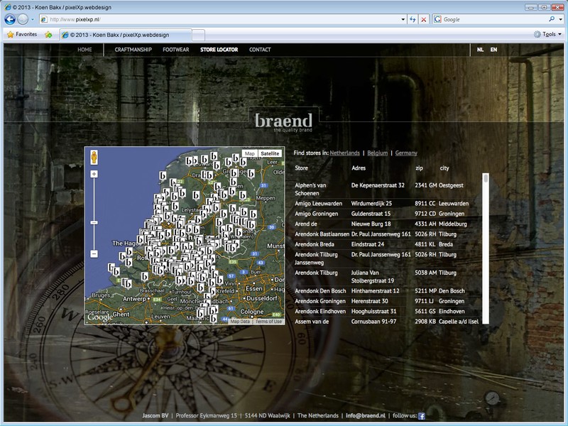 De store locator maakt gebruik van Google Maps