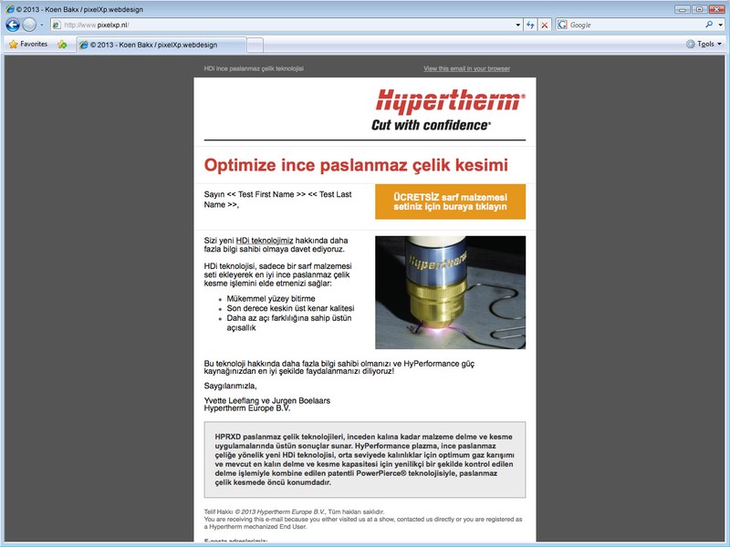 Een voorbeeld van een Tsjechische mailing.